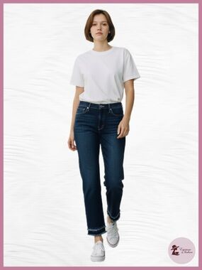 Code Bleu High Rise Straight Ankle Jeans